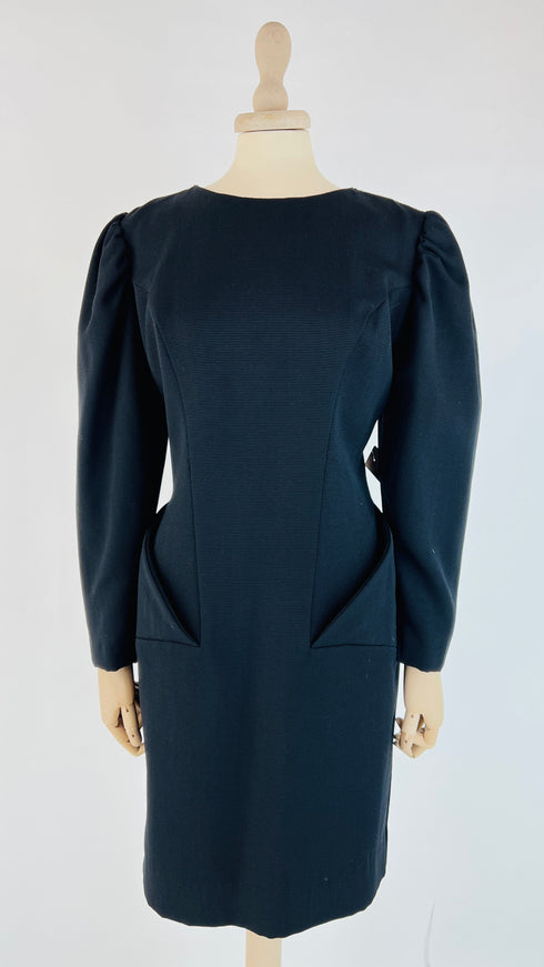 Abito midi maniche a sbuffo