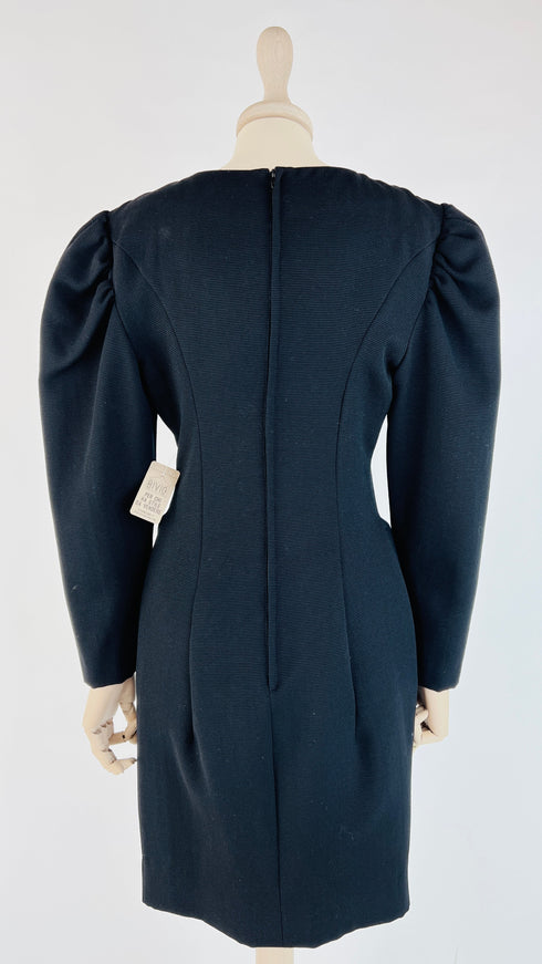 Abito midi maniche a sbuffo