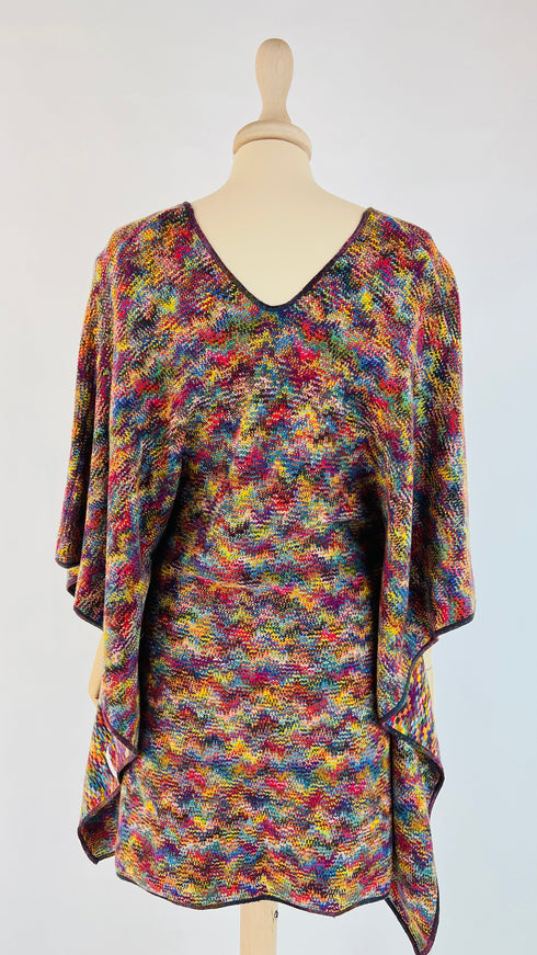 Abito poncho corto multicolore