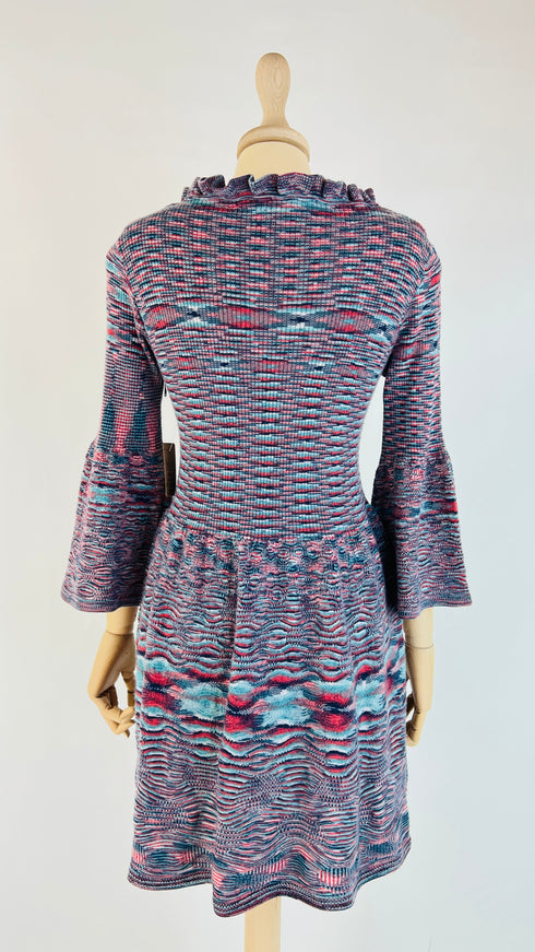 Abito midi in maglia fiammata