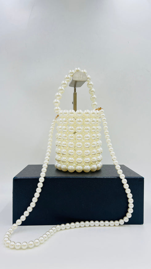 Borsa a secchiello perle