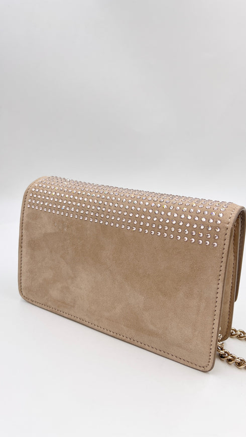 Borsa a spalla con strass