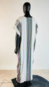 Kaftano lungo bianco a righe