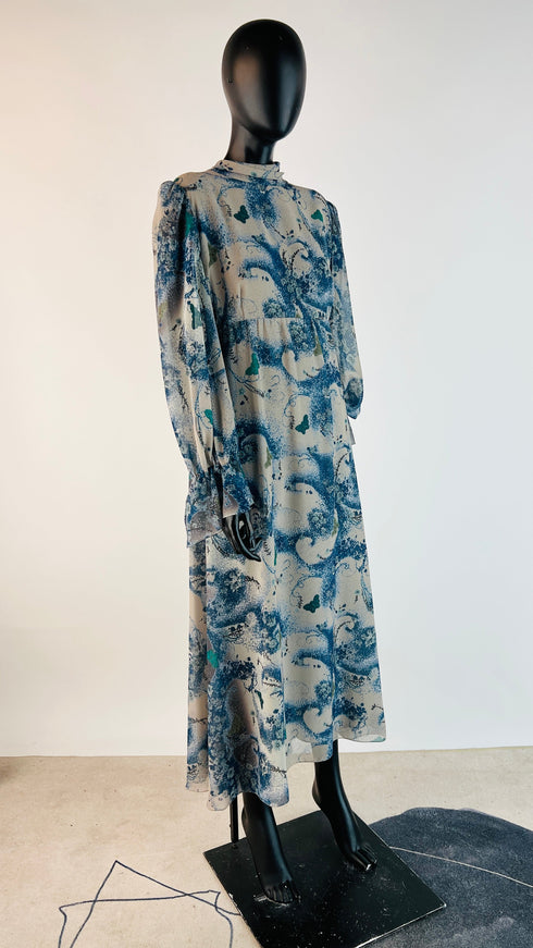 Abito midi collo a fiocco