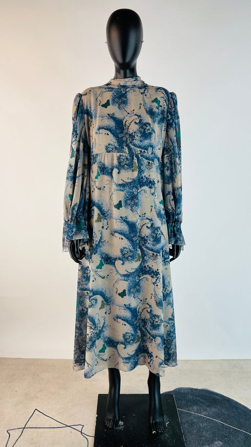 Abito midi collo a fiocco