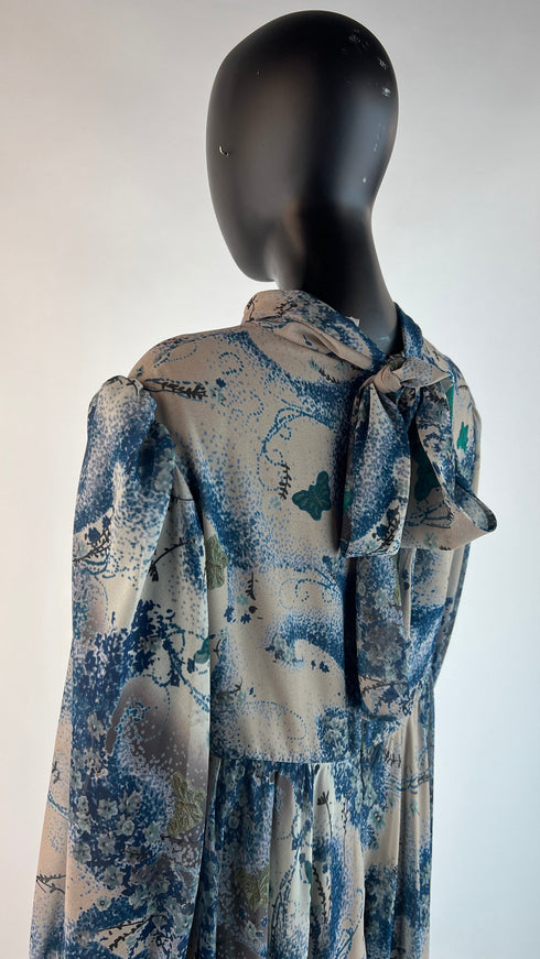 Abito midi collo a fiocco