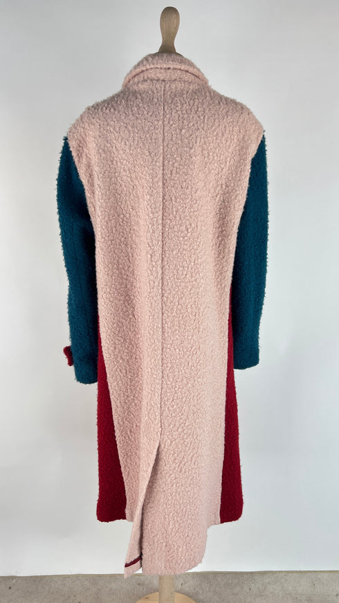 Cappotto bouclé colorblock