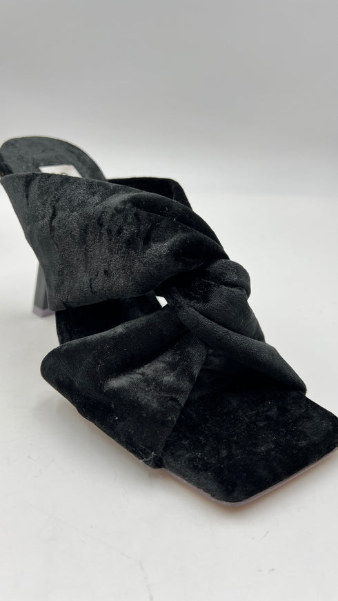 Sandali annodati effetto velluto