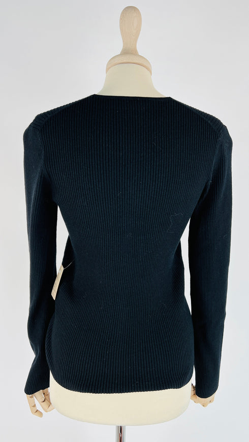 Cardigan nero a coste