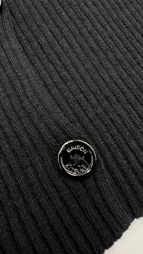 Cardigan nero a coste