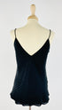 Top in seta a righe diagonali