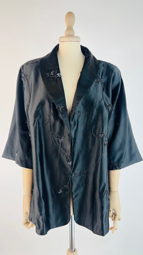 Blazer nero ricamato