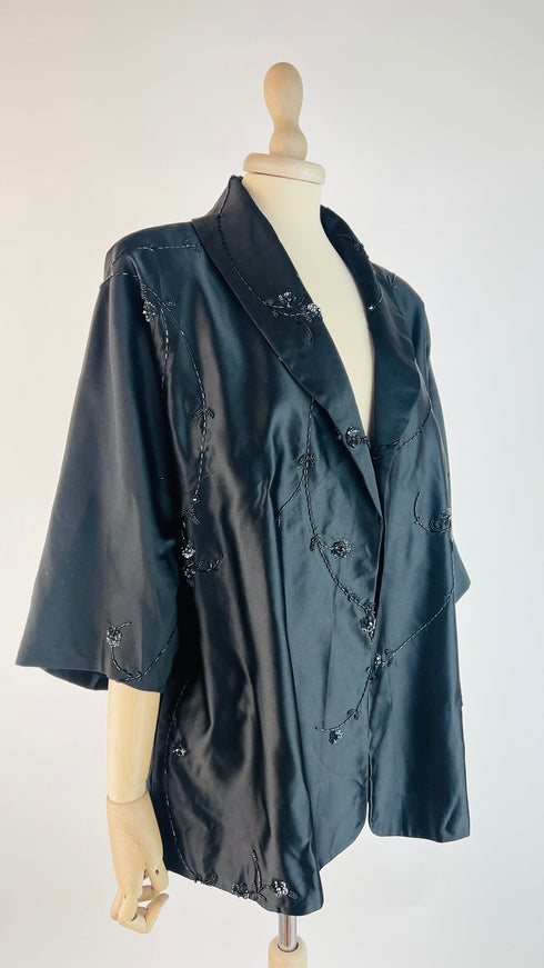 Blazer nero ricamato