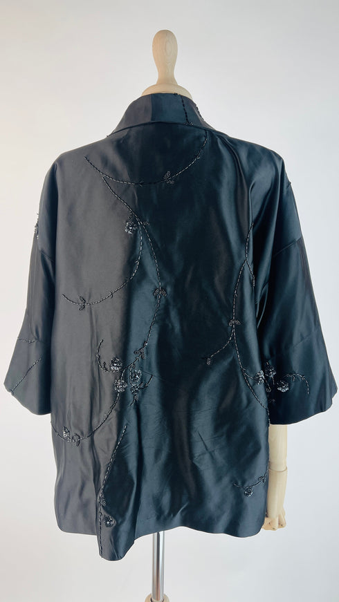 Blazer nero ricamato