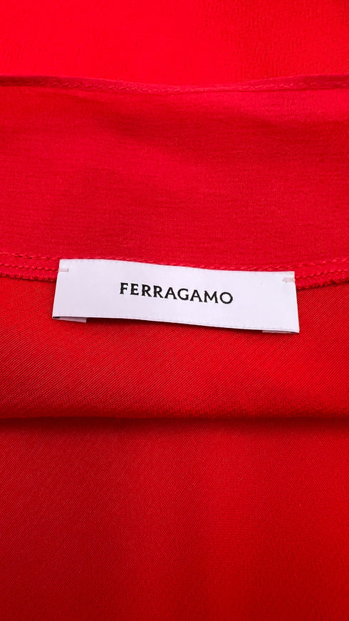 Top satin rosso