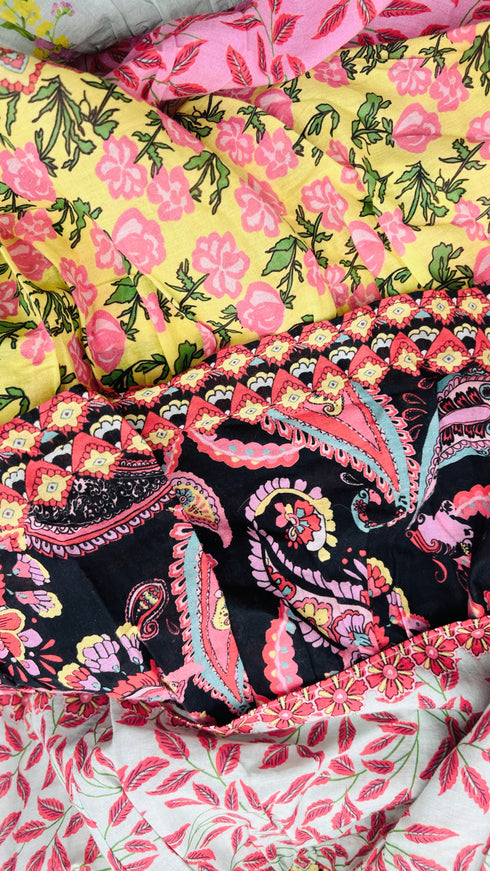 Abito lungo in cotone stampato