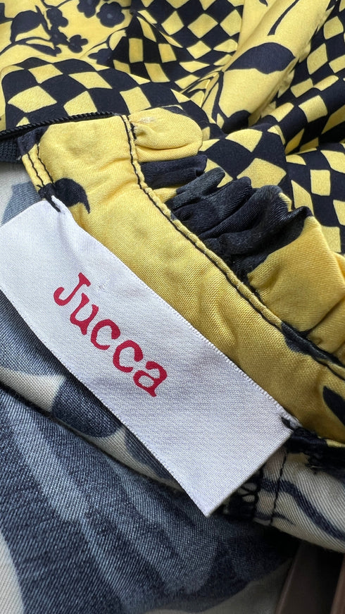 Abito corto rose e scacchi