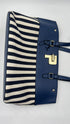Borsa a righe bianche e blu