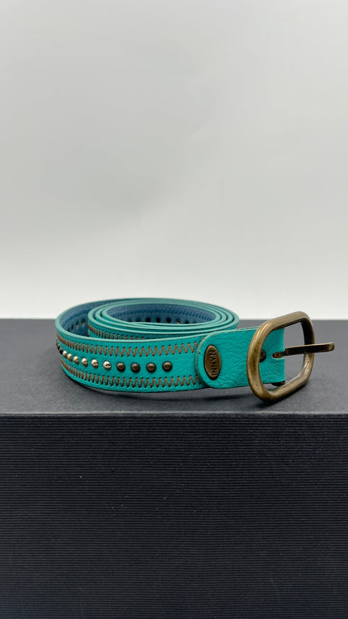 Cintura in pelle a zig-zag