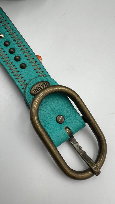 Cintura in pelle a zig-zag