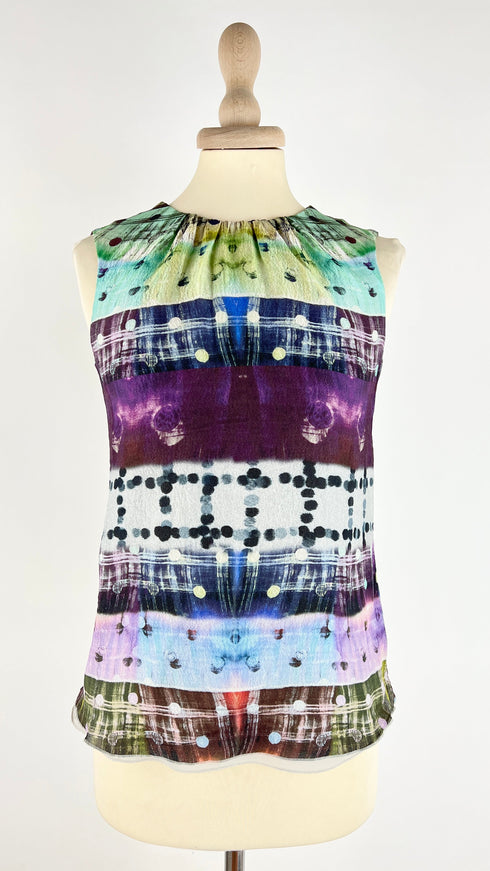 Top in seta fantasia