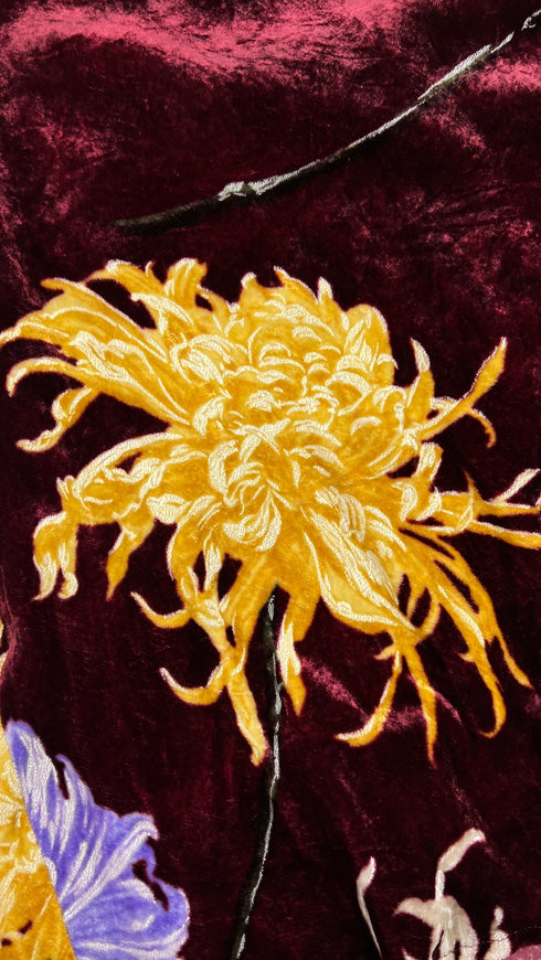 Abito midi velluto fiori