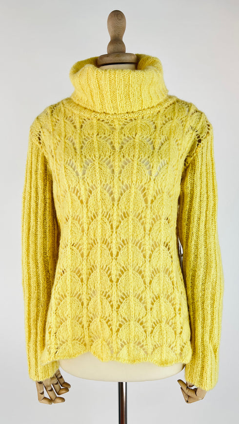 Maglione dolcevita giallo