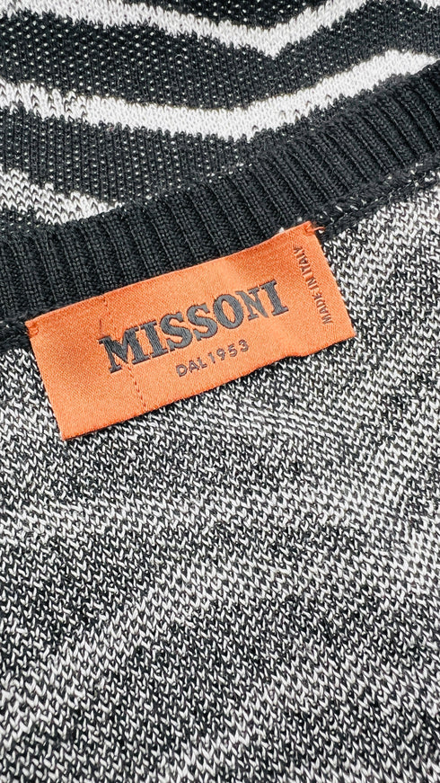 Smanicato in maglia a zig-zag