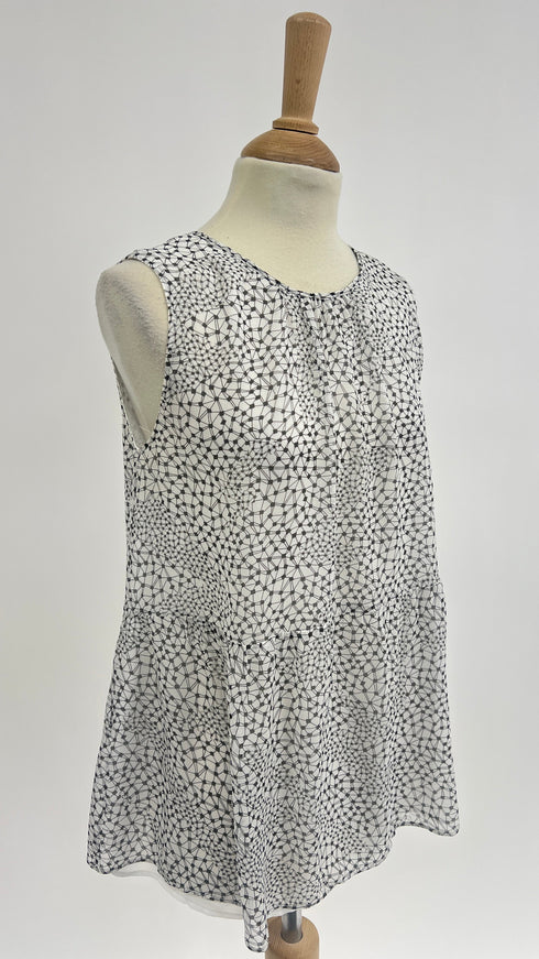 Top seta stampa astratta