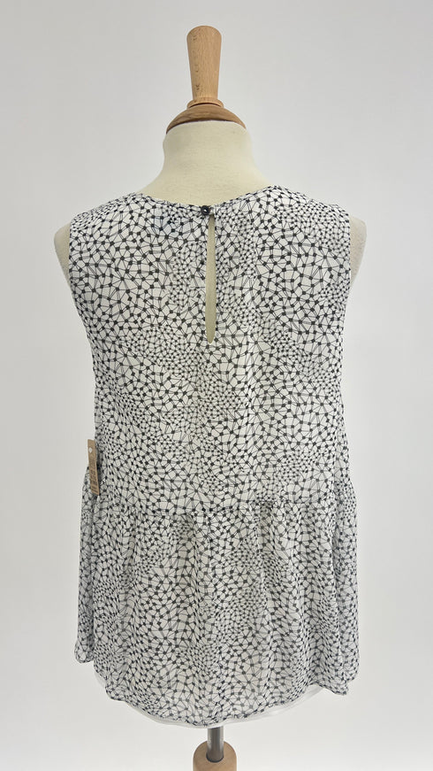 Top seta stampa astratta