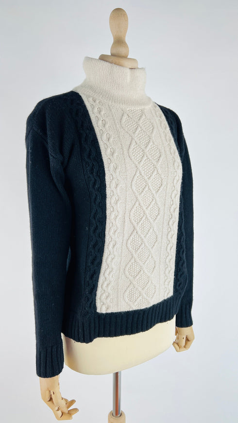 Dolcevita a trecce bi-colour