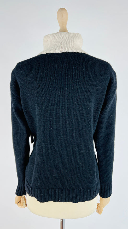 Dolcevita a trecce bi-colour