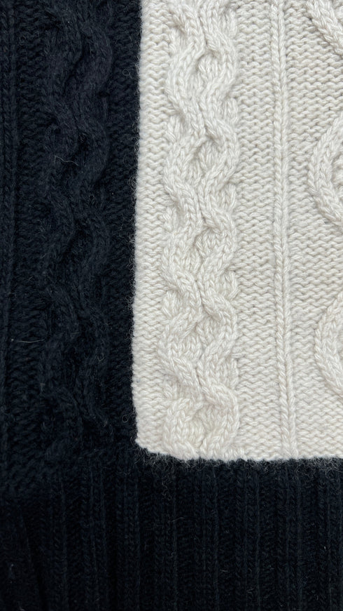 Dolcevita a trecce bi-colour