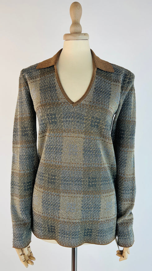Polo a scacchi lurex