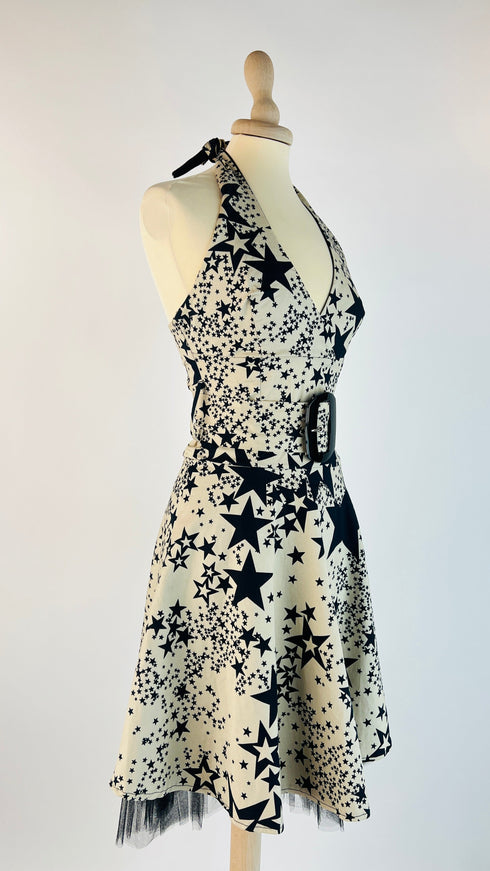 Abito corto svasato a stelle