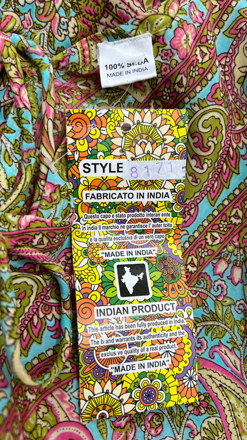Abito corto paisley con cartellino