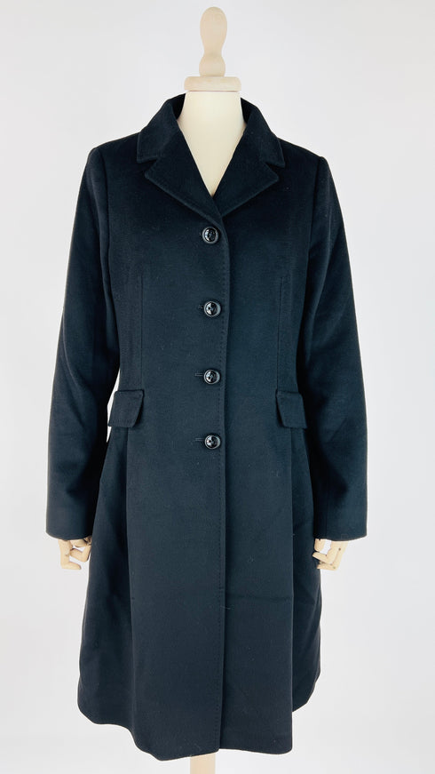 Cappotto lungo nero in lana