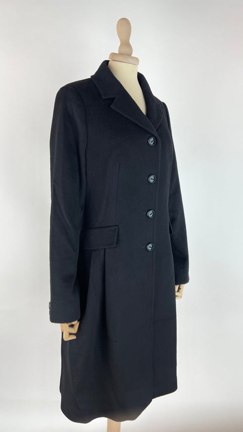 Cappotto lungo nero in lana