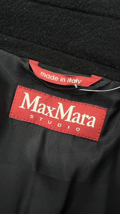 Cappotto lungo nero in lana