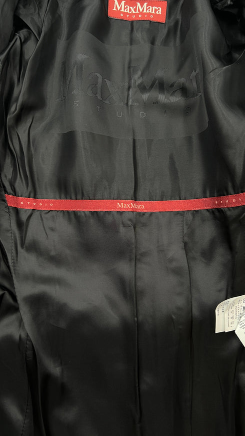 Cappotto lungo nero in lana