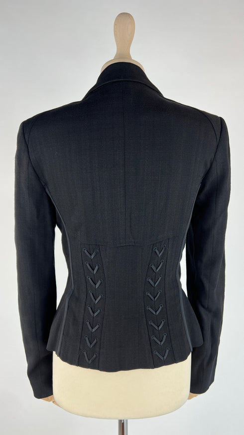 Blazer a bustino con cartellino