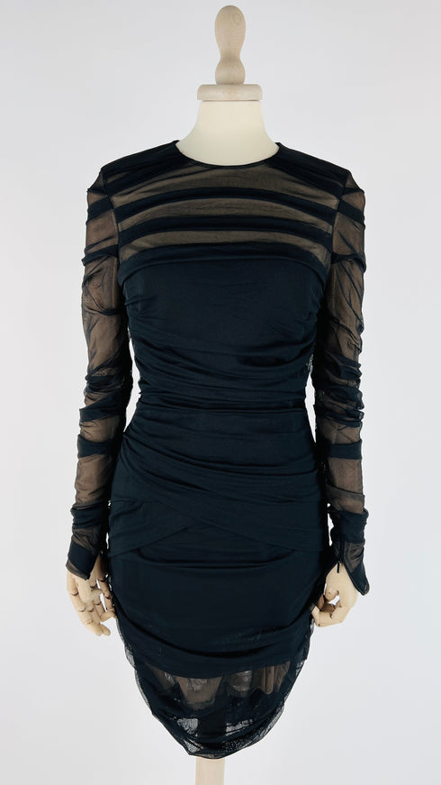 Tubino nero drappeggiato