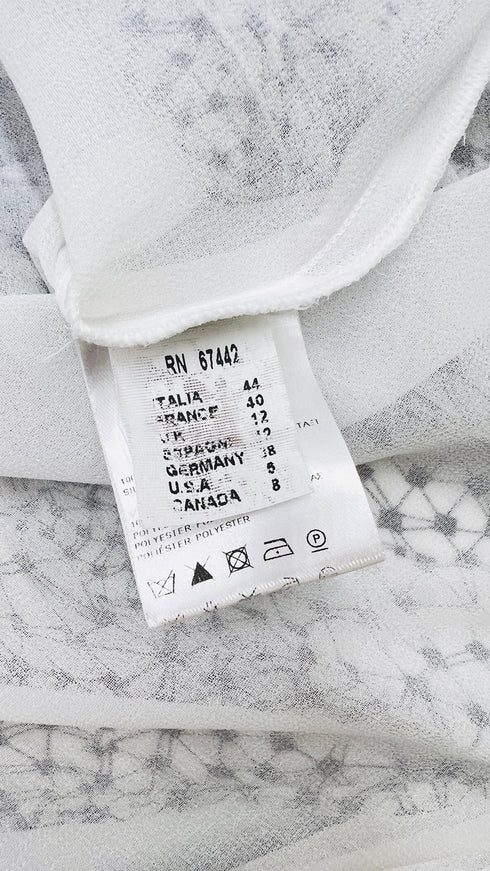 Top seta stampa astratta