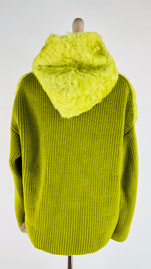 Maglione con inserto pelliccia