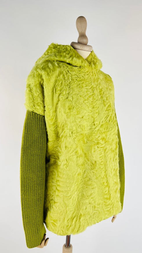 Maglione con inserto pelliccia