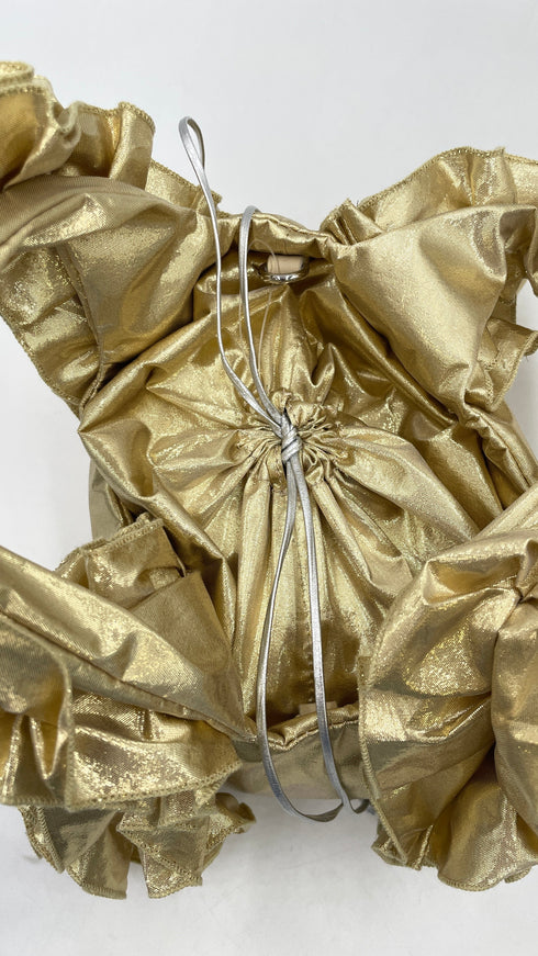 Borsa con rouches dorata