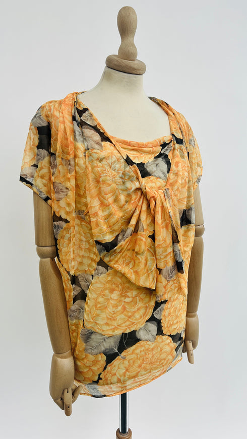 Blusa peonie vintage