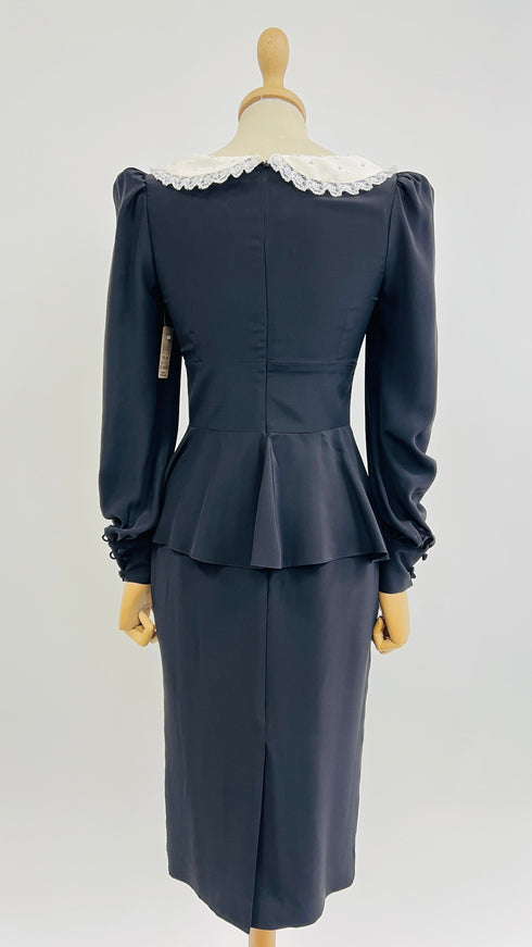 Abito midi collo pizzo