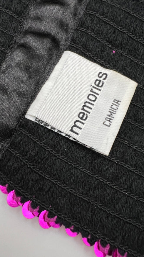 Top paillettes fucsia