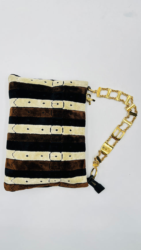 Borsa in velluto a righe